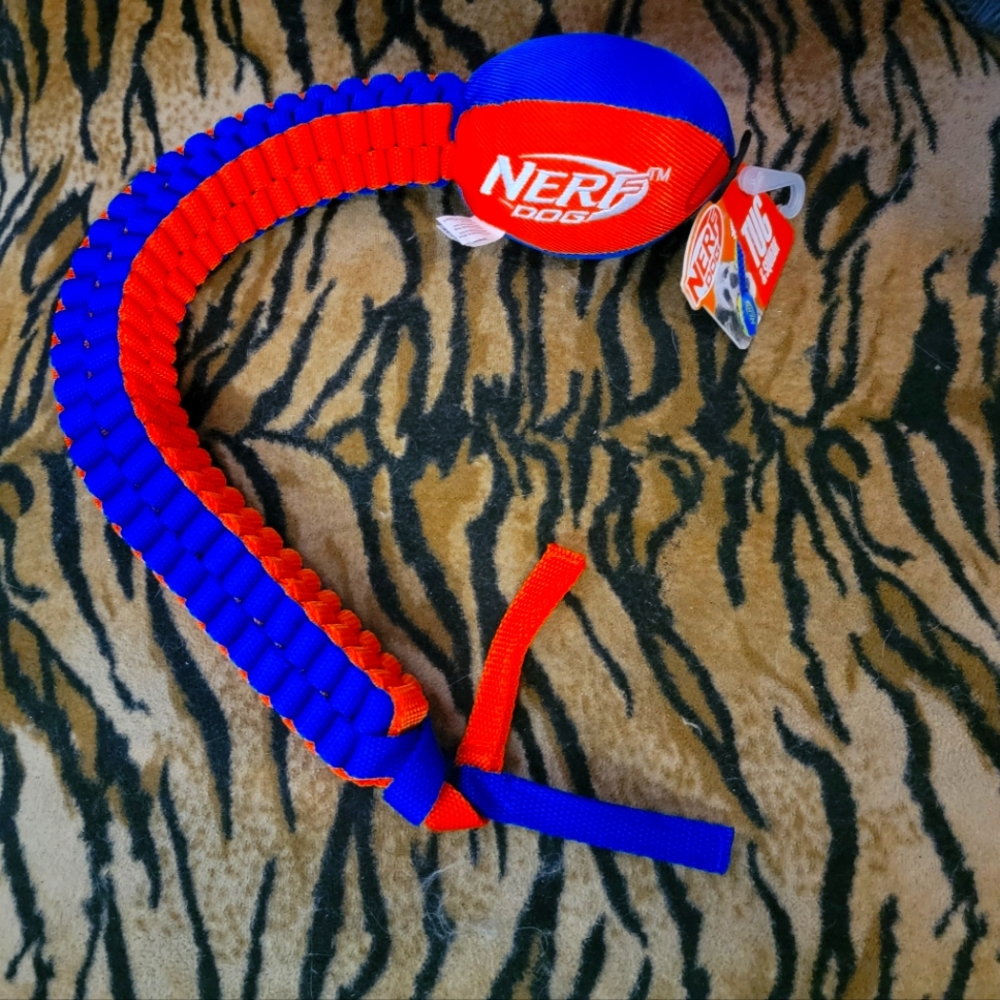 Nerf Dog Orange and Blue Dog Tug Toy